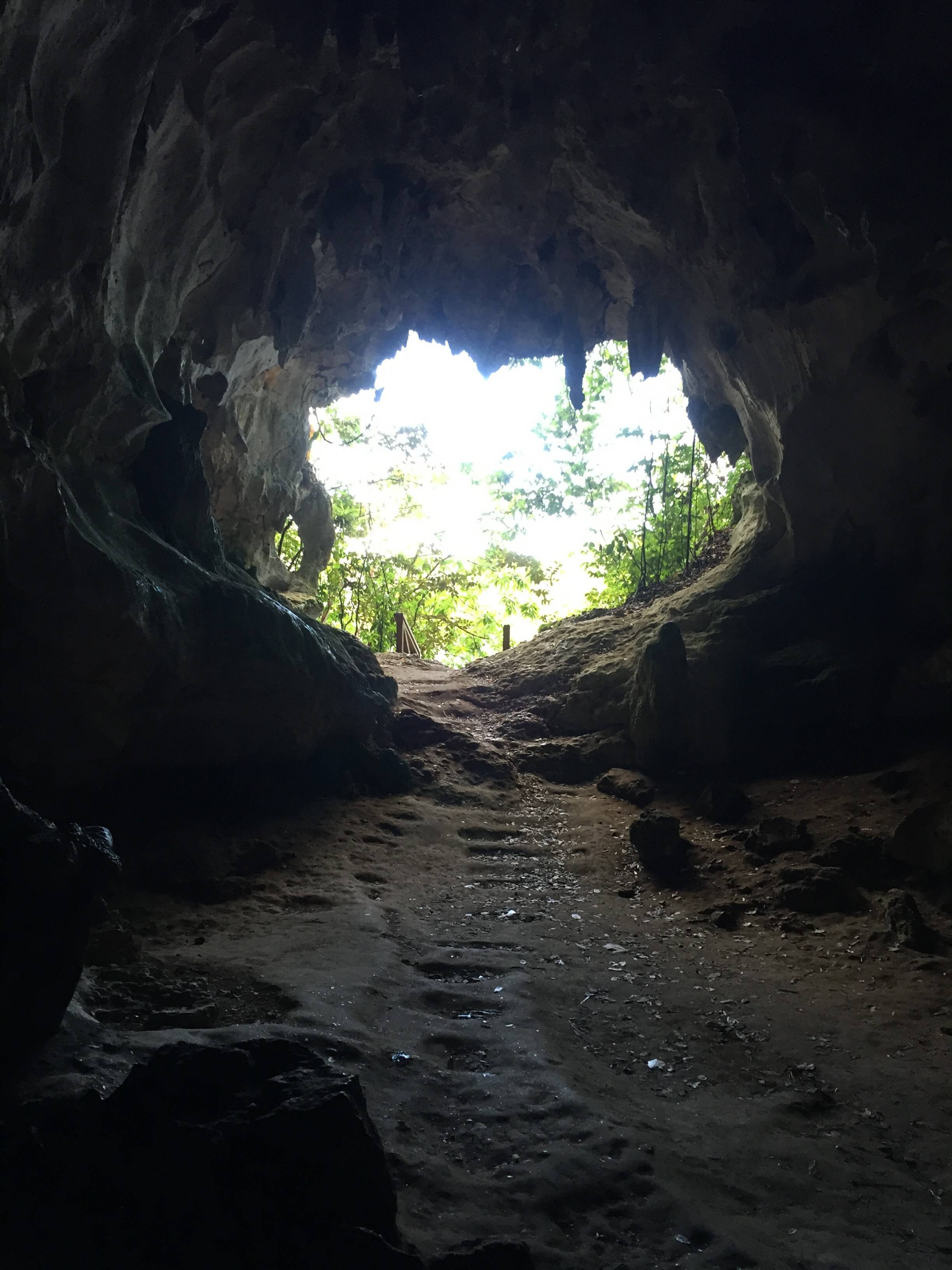 Cave entrance with dramatic natural opening in Los Haitises