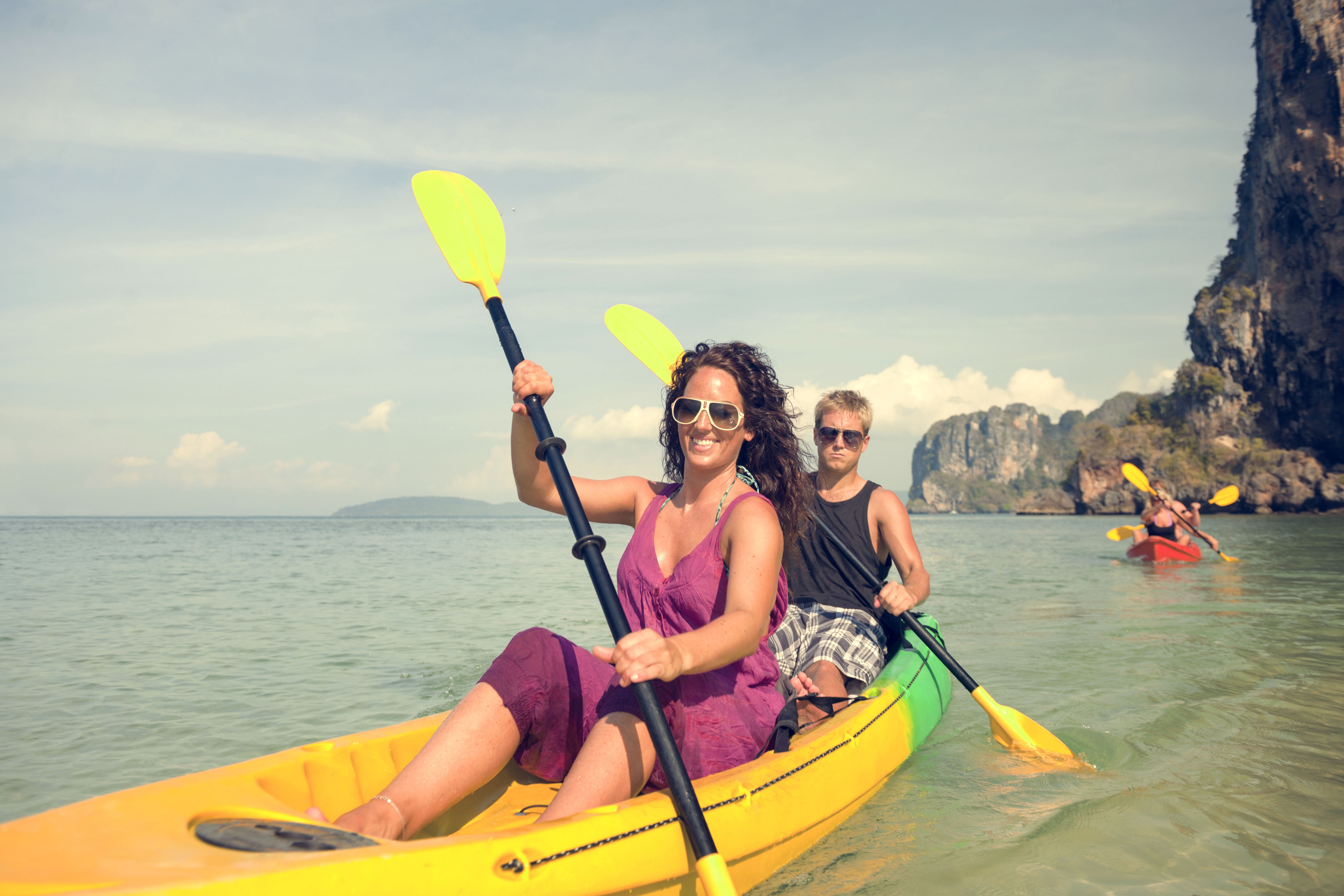 Tourists kayaking in Samana