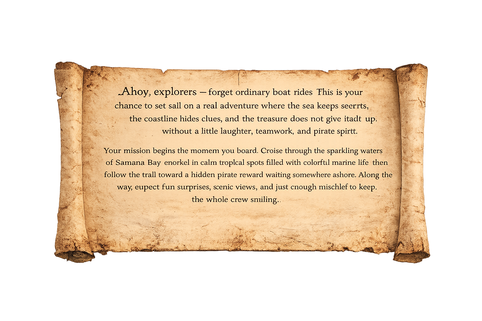 Pirate Treasure Hunt parchment introduction